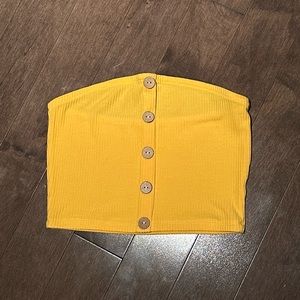 Cropped mustard yellow tube top